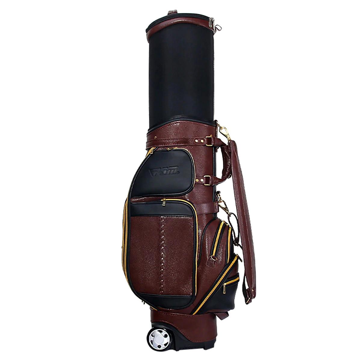 TÚI GẬY GOLF FULLSET DA CAO CẤP NẮP CỨNG - PGM LEATHER GOLF BAG - QB043